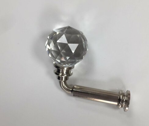 Embrasse haak klein  kristal 7 cm -Zilver klein