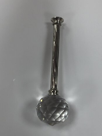 Embrasse haak met  kristallen (Roma)14 cm -Zilver 